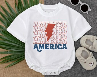 America Baby Bodysuit, 1st 4th Of July Baby Romper, Patriotic Bubble Romper, Newborn Baby Clothes, Baby Independence Day Outfit, Baby Gift