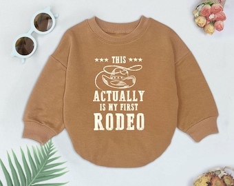 This Actually Is My First Rodeo Baby Clothes, Cowboy Rodeo Baby Bodysuit, Western Cowboy Baby Outfit, Baby Bubble Romper, Newborn Clothes