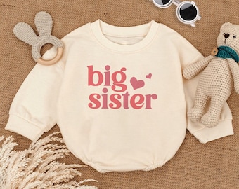 Big Sister Bubble Romper, Newborn Gift Keepsake, Sister Baby Bodysuit, Pregnancy Announcement For Baby, Newborn Clothes Baby Girl