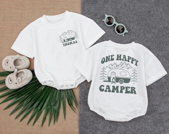 One Happy Camper Baby Outfit, First Birthday Baby Romper, Camping 1st Birthday Outfit, One Happy Camper Matching Family Tee, Cute Baby Gift