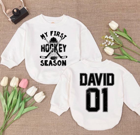 My First Hockey Season Baby Romper, Future Hockey Player Bodysuit,  Hockey Baby Outfit, Dad’s Little Hockey Buddy, Sport Baby Gift