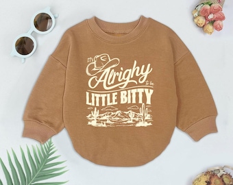 It's Alright To Be Little Bitty Baby Outfit, Retro Western Baby Bodysuit, Cute Country Baby Clothes, Baby Announcement, Baby Bubble Romper