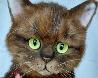 Realistic soft toy cat