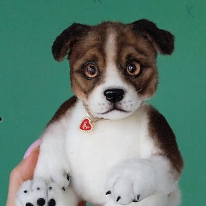 Realistic toy puppy jack Russell hand made