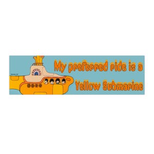 Yellow Submarine Bumper Stickers, Fun Car Decals, Music Lover Gifts, Retro Stickers, Gift for Friends, Vehicle Accessories