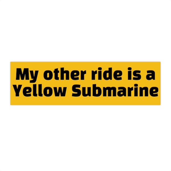 Yellow Submarine Bumper Sticker, Beatles Car Decal
