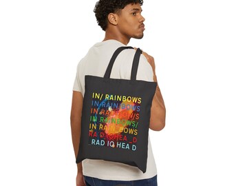 Colorful IN RAINBOWS Radiohead Tote Bag - Eco-friendly Canvas