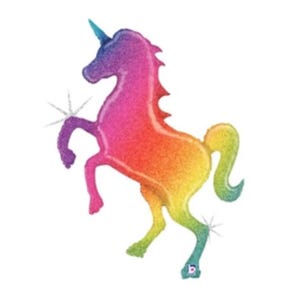 1 großer irisierender Einhornballon | Einhorn Party Dekor | Trendfarbe