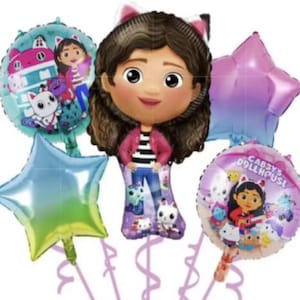 Gabbys dollhouse | Gabbys dollhouse birthday party balloons | birthday banner