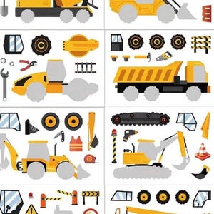 8pcs construction party favors / stickers
