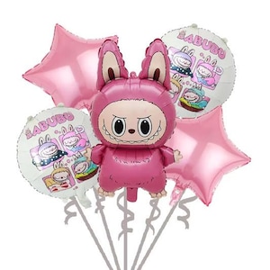 Labubu birthday party balloons | birthday banner