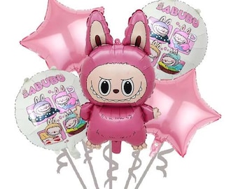 Labubu birthday party balloons | birthday banner