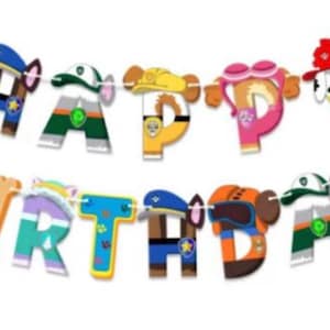 Paw patrol balloons | paw patrol birthday party favors | banner
