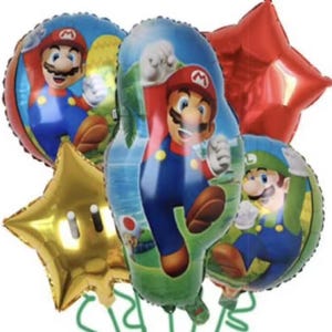Super Mario birthday party balloons | Mario | Luigi