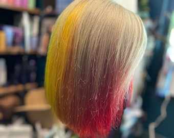 Pride Rainbow professionally colored human hair wig