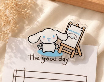 Kawaii Puppy Acrylic Paper Clip – Desk Decor