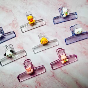 Colorful Plastic Binder Clips for Girls | Cute Fun Office Supplies & Stationery Accessories for Organizing