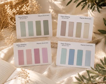 Magnetic Bookmarks Set, Pastel Page Markers for Books, Kawaii Planner Journal Accessories