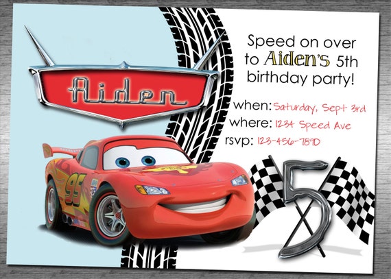 Invitation Anniversaire Cars Etsy Invitation Anniversaire Cars Etsy