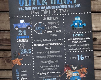 Little Blue Truck Chalkboard Poster