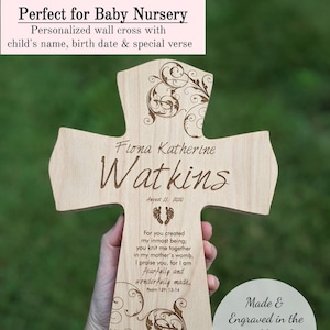 Newborn Nursery Decor Cross, Personalized Newborn Gift, Newborn Gift, Cross, Religious Gift, twin newborn