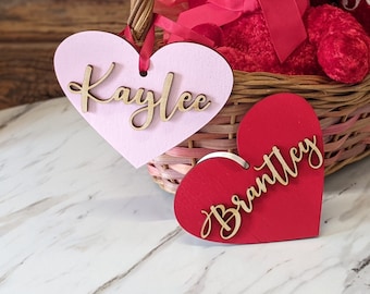 Personalized Valentine' Day Basket Name Tag, Personalized Valentine's Day Name Tag, Personalized Valentine Basket Name Tag,