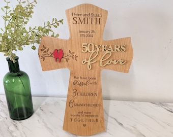 50th Anniversary Gift for parents, fiftieth  Personalized Anniversary Gift for husband Religious 50th wedding Anniversary, Gift for Parents,