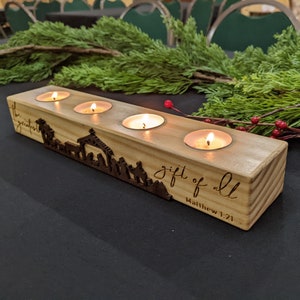 Advent candle holder set, Advent candles for table, Advent Candle for Table Wood ,Advent candle holder for Christmas, German Christmas
