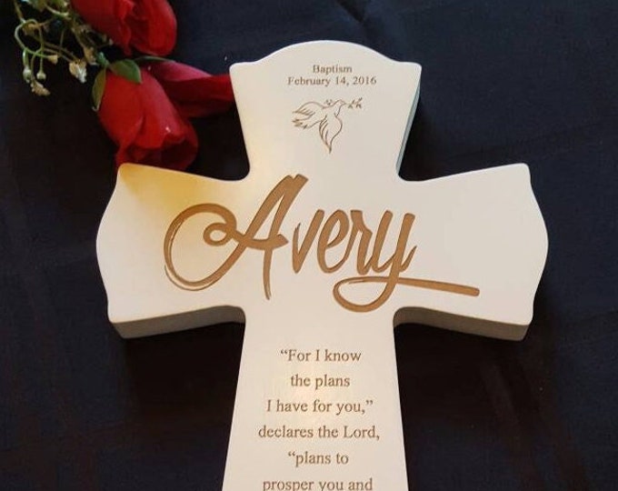 Personalized Baptism Cross Gift for Child Wall Cross Baptism Etsy