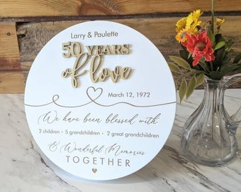 50th anniversary table centerpiece for parents, Personalized 50th Anniversary Gift, 50th  Anniversary Gift For Parents, Religious 50th