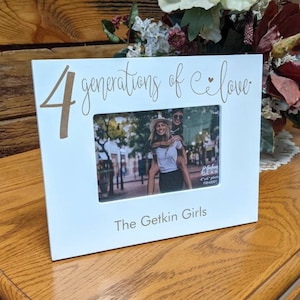Generations Picture Frame Gift, Generations Family Picture Frame for Christmas, Gift for Grandparents, Four Generations