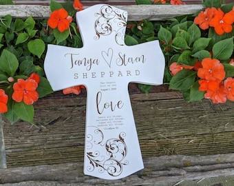 Wedding Gift Cross for newlyweds, Religious Wedding Cross, Couple's Gift, Engraved Cross, Personalized Wedding Gifts,