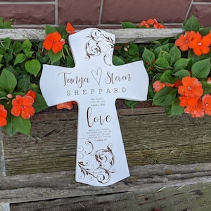 Personalized Wedding Gift Cross for newlyweds, Religious Wedding Cross, Couple's Gift, Engraved Cross, Personalized Wedding Gifts,