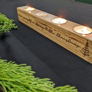 Christmas table centerpieces, Christmas Candle holder for tables, Christmas Candle for Table, Wood Advent candle holder