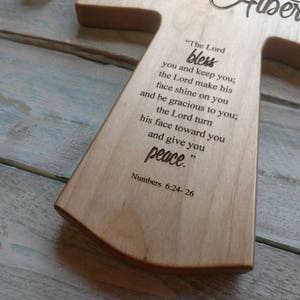 Personalized Baptism Cross for Baptism, Wall Cross, Baby Dedication Gift, Personalized Baptism Gift, Newborn Gift, Laser Engraved Cross, image 5