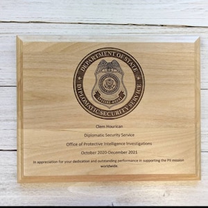 Custom Award Plaque, Laser Engraved Award, Recognition plaque, custom awards, wood plaque award, personalized award plaque image 1