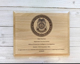 Custom Award Plaque, Laser Engraved Award, Recognition plaque, custom awards, wood plaque award, personalized award plaque