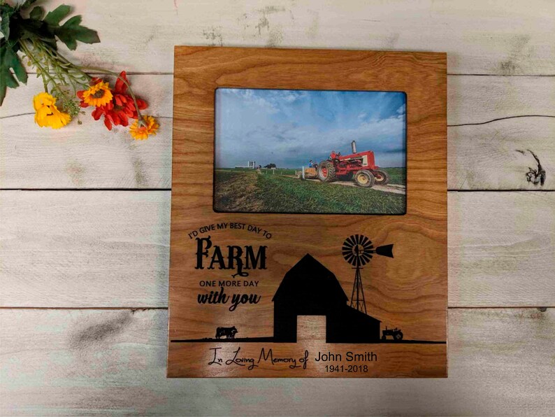 Personalized Farming Memorial Picture Frame Grandpa Memorial Etsy