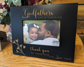 Godfather gift from Godchild  picture frame, Personalized Godmother Picture frame, Baby godmother gift, Personalized