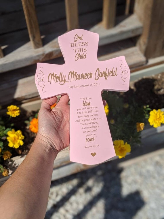 Baptism Cross Gift Girl Baptism Gift Personalized Cross Etsy