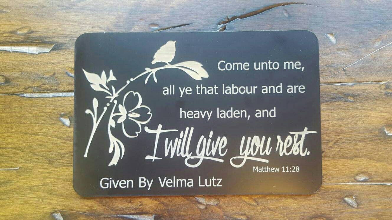 8X4 Personalized Name Bench Plate Outdoor Bench Plate Etsy