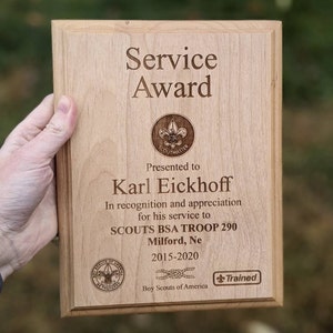 Custom Wood Plaque Award, Engraved Award Plaque, Business Award, Custom Engraved Wood Award Plaque With Logo ,  Recognition Award Plaque