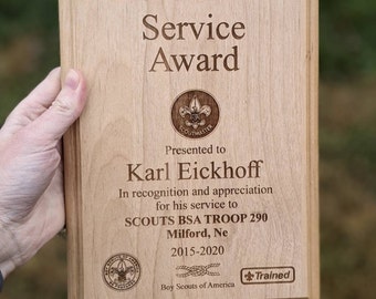 Custom Wood Plaque Award, Engraved Award Plaque, Business Award, Custom Engraved Wood Award Plaque With Logo ,  Recognition Award Plaque