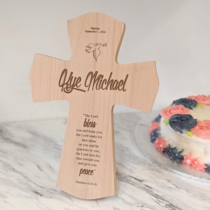 Engraved cross for baptism, Baptism Gift for Girl, Personalized gift for Baptism, engraved cross for baptism