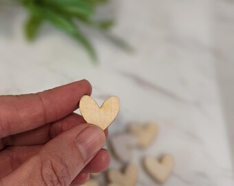 Craft hearts Valentine's Day, Tiny Baltic Birch Wood Hearts, DIY Craft Supplies (10 PCS)