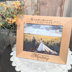Wedding  Picture Frame Gift for Couple , Personalized  Wedding Picture Frame, wedding Anniversary Frame,