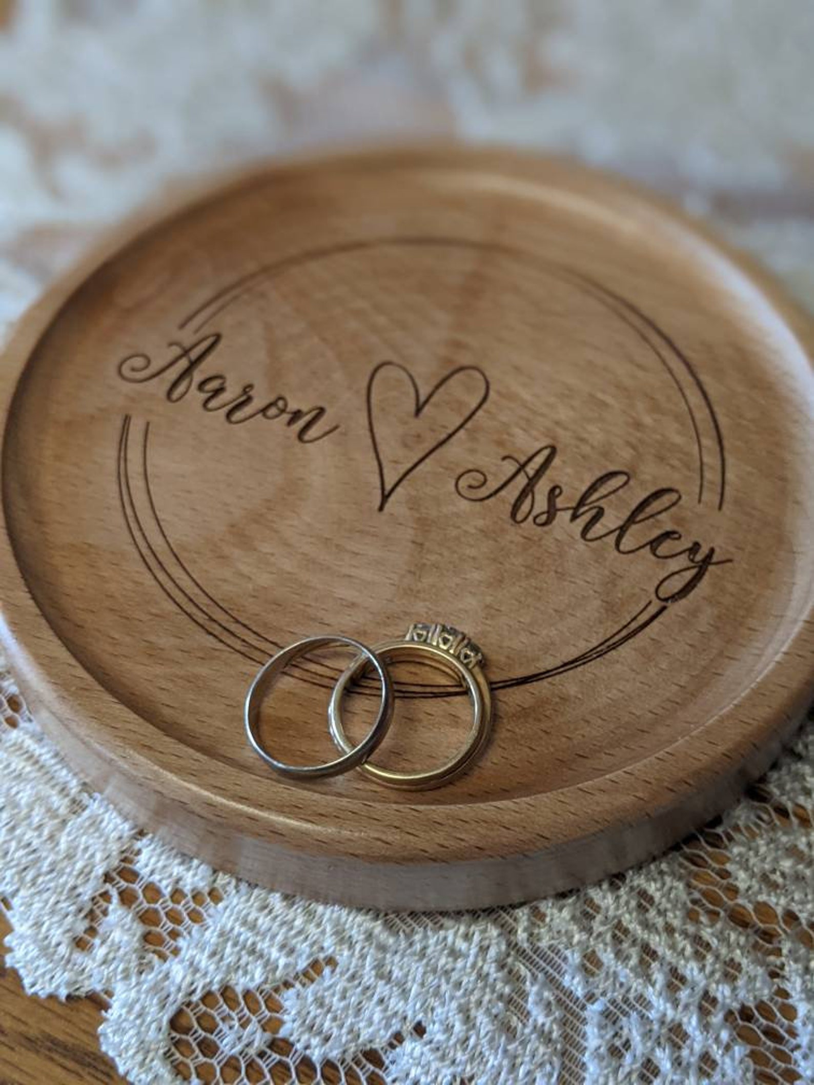 Engraved Wedding Ring Dish: Personalized Elegance for Your Special Day