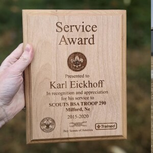 Custom Award Plaque, Laser Engraved Award, Recognition plaque, custom awards, wood plaque award, personalized award plaque image 2