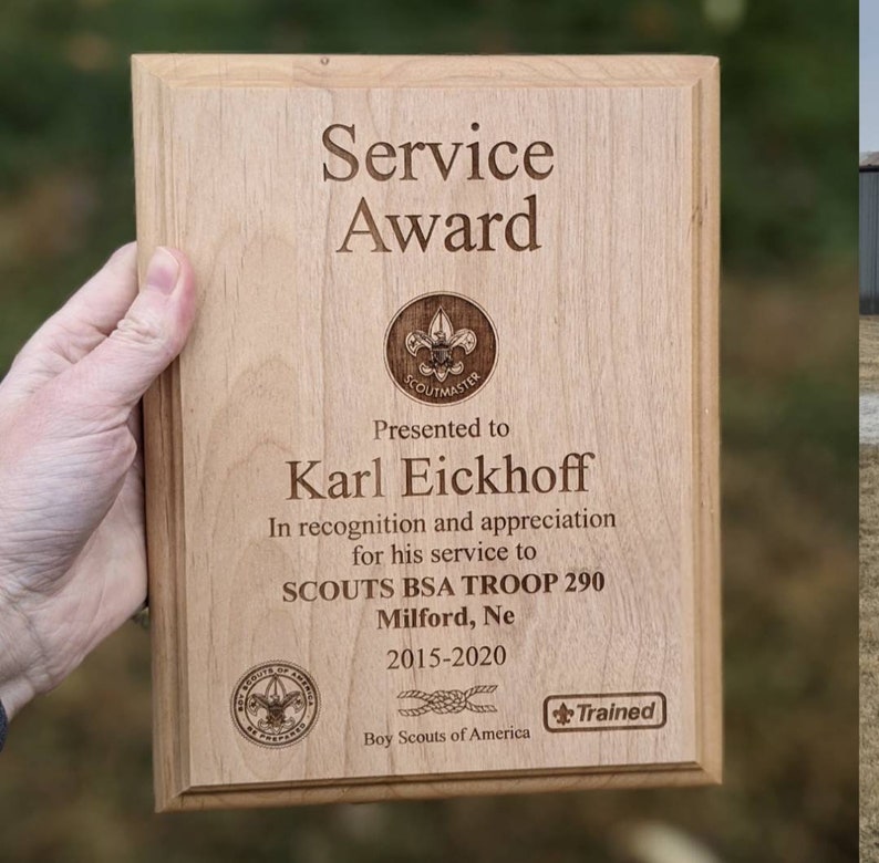 Custom Award Plaque, Laser Engraved Award, Recognition plaque, custom awards, wood plaque award, personalized award plaque image 2