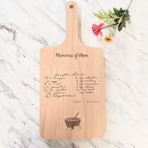 Handwritten Recipe Cutting Board, Handwritten Recipe Gift, Engraved Recipe Board for Christmas, Personalized Cutting Block